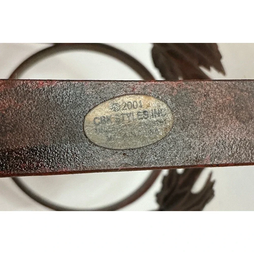 CBK Styles Vintage 2001 Metal Wine Bottle Holder Grapevine Scroll Bronze Brown